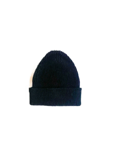 Organic fully fashioned hat black
